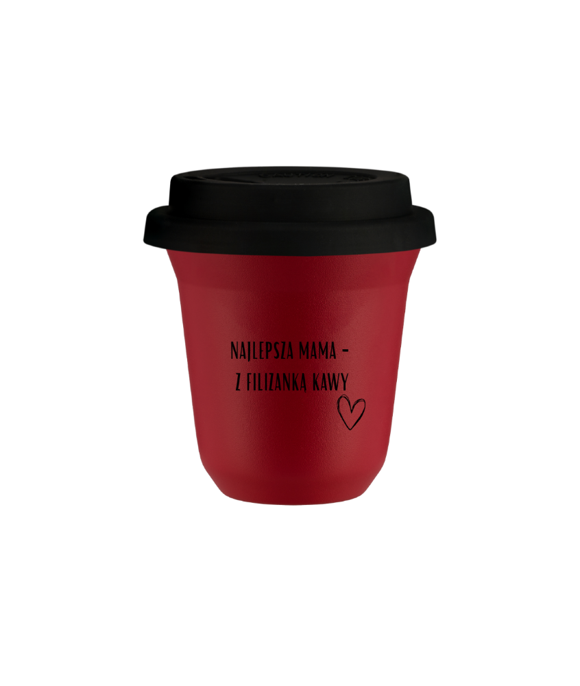 Tasse rouge Maman avec une tasse de café 240 ml