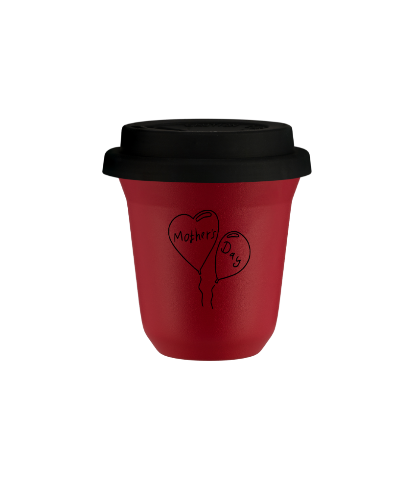 Tasse rouge avec des ballons et l'inscription "Mother's Day" 150 ml