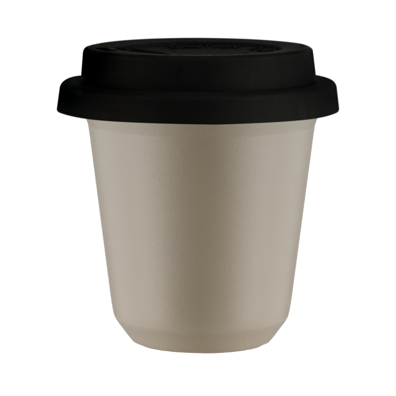 Tasse 240 ml BEIGE, avec couvercle blanc