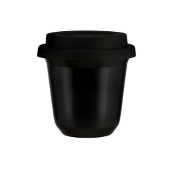 Tasse 350 ml NOIRE, avec couvercle noir
