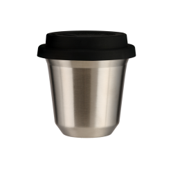 Tasse 350 ml ARGENT, avec couvercle noir Tasse 350 ml ARGENT, avec couvercle noir