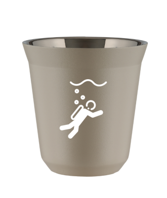 Tasse 80 ml BEIGE "Plongée (blanc)" Tasse 80 ml BEIGE "Plongée (blanc)"