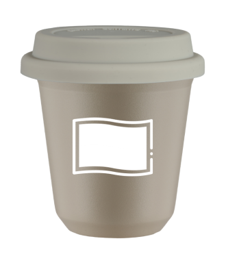 Tasse 80 ml BEIGE "Drapeau polonais (blanc)", avec couvercle blanc Tasse 80 ml BEIGE "Drapeau polonais (blanc)", avec couvercle blanc