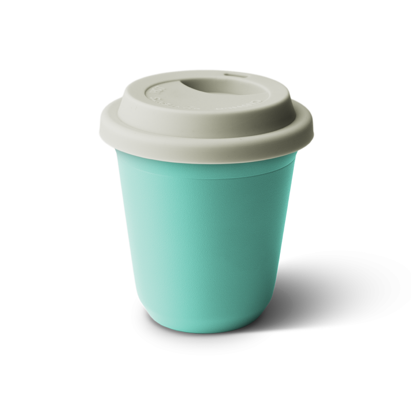 Tasse 80 ml TURQUOISE, avec couvercle blanc