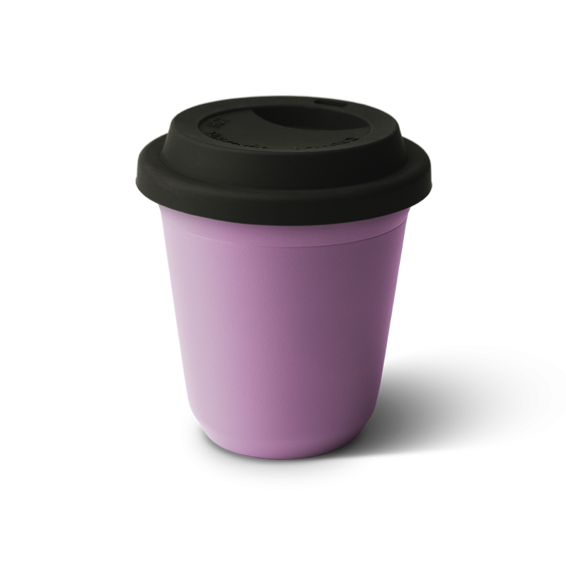 Tasse 80 ml LILAS, avec couvercle noir