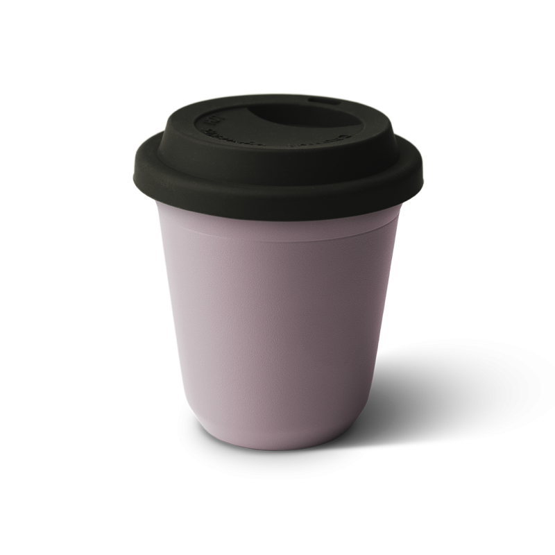 Tasse 150 ml LAVANDE, avec couvercle noir