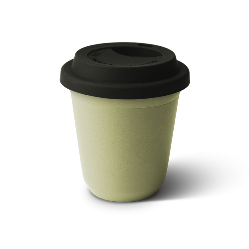 Tasse 240 ml PISTACHE, avec couvercle noir