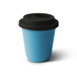 Tasse 150 ml BLEU, avec couvercle noir