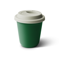 Tasse 150 ml VERTE, avec couvercle blanc