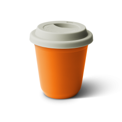 Tasse 80 ml ORANGE, avec couvercle blanc