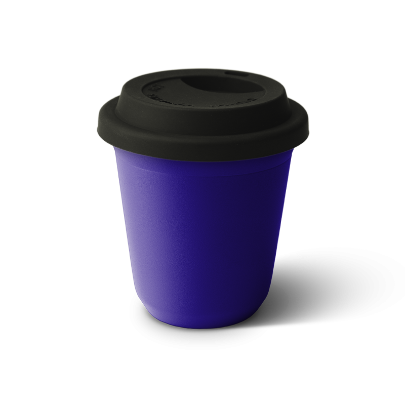 Tasse 240 ml VIOLET, avec couvercle noir