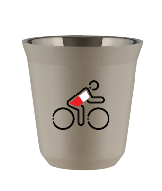 Tasse 80 ml BEIGE "Cycliste aux couleurs polonaises" Tasse 80 ml BEIGE "Cycliste aux couleurs polonaises"
