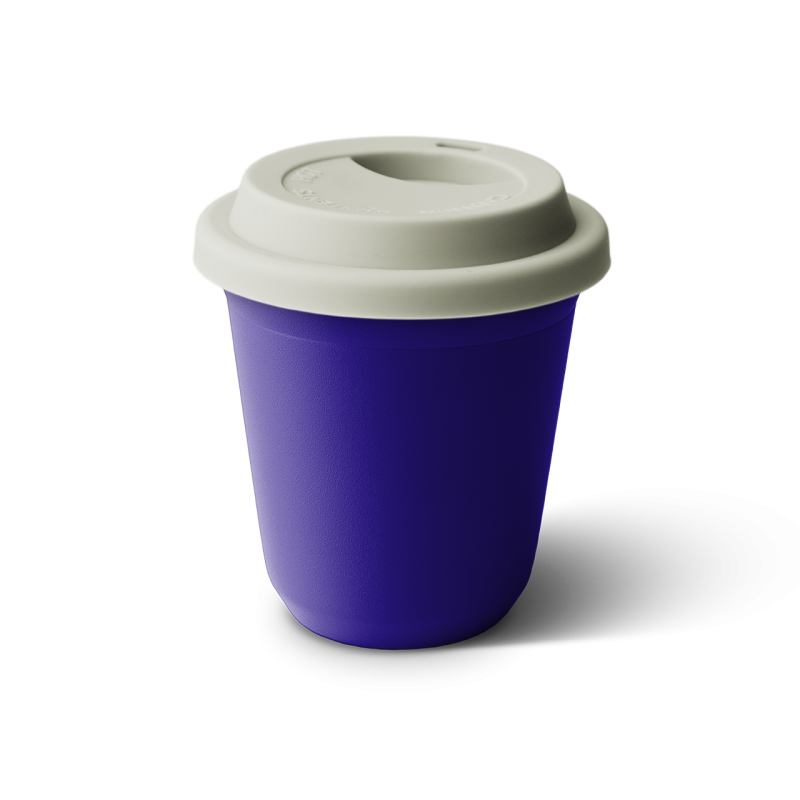 Tasse 80 ml VIOLET, avec couvercle blanc