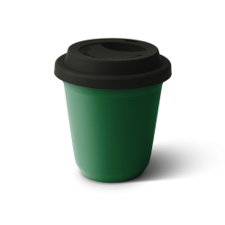 Tasse 150 ml VERTE, avec couvercle noir