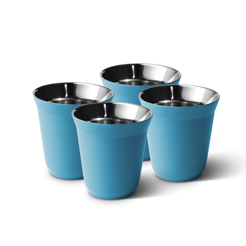 Lot de 4 tasses 80 ml BLEU