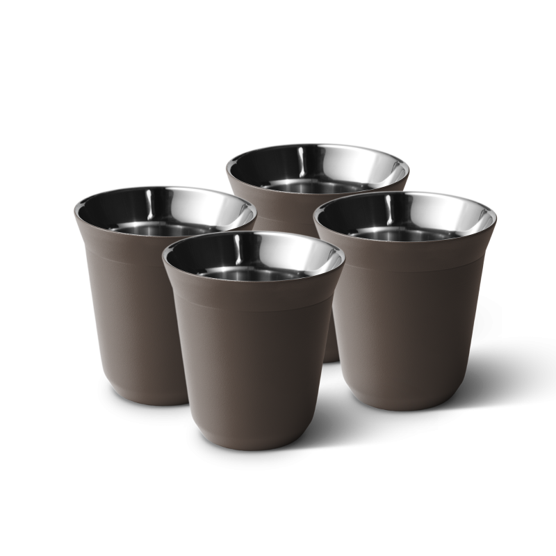 Lot de 4 tasses 150 ml MARRON