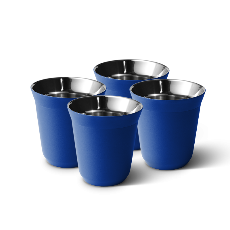 Lot de 4 tasses 150 ml BLEU