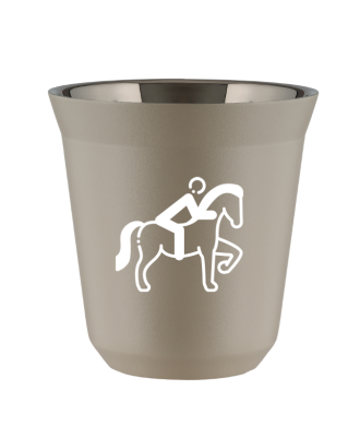 Tasse 80 ml BEIGE "Équitation 2 (blanc)" Tasse 80 ml BEIGE "Équitation 2 (blanc)"