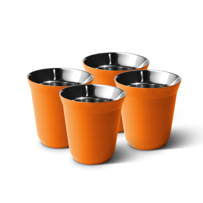 Lot de 4 tasses 150 ml ORANGE