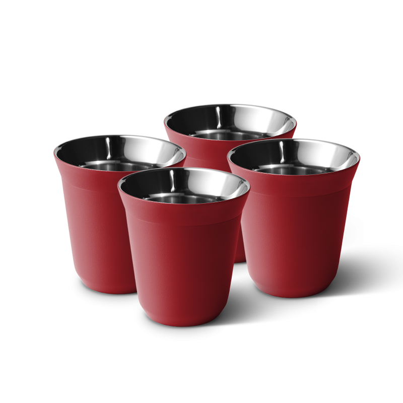Lot de 4 tasses 240 ml ROUGE