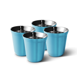 Lot de 4 tasses 240 ml BLEU MÉTALLIQUE