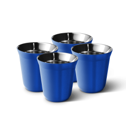 Lot de 4 tasses 240 ml BLEU MÉTALLIQUE