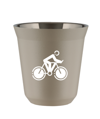 Tasse 80 ml BEIGE "Cyclisme 2 (blanc)" Tasse 80 ml BEIGE "Cyclisme 2 (blanc)"