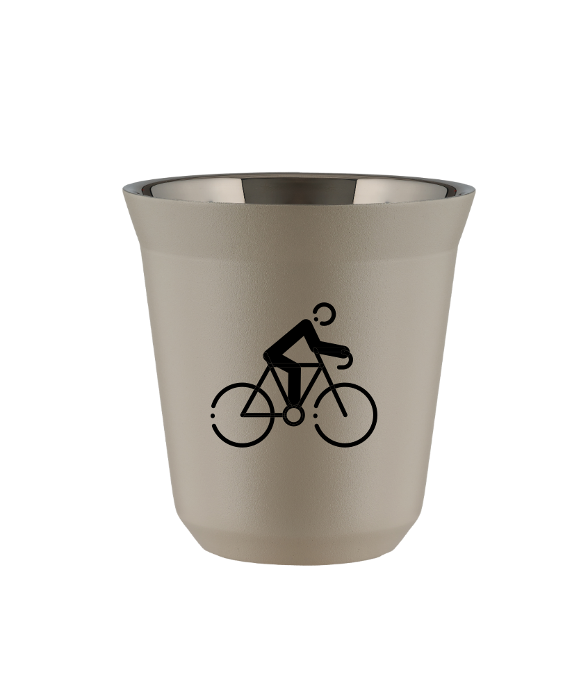Tasse 80 ml BEIGE "Cyclisme 3"