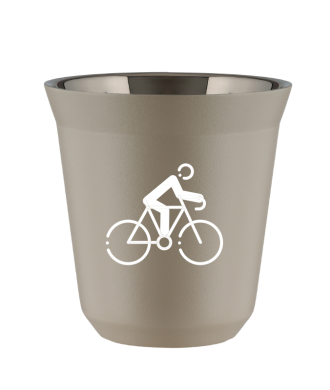 Tasse 80 ml BEIGE "Cyclisme 3 (blanc)" Tasse 80 ml BEIGE "Cyclisme 3 (blanc)"