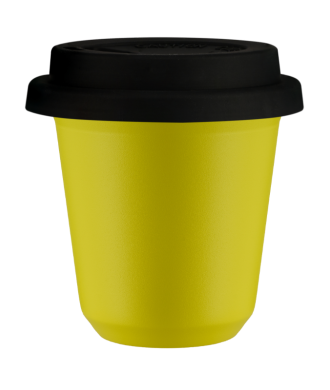 Tasse 80 ml JAUNE, avec couvercle noir Tasse 80 ml JAUNE, avec couvercle noir