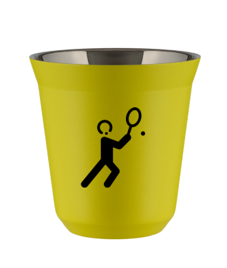 Tasse 80 ml JAUNE "Tennis 1 (noir)" Tasse 80 ml JAUNE "Tennis 1 (noir)"
