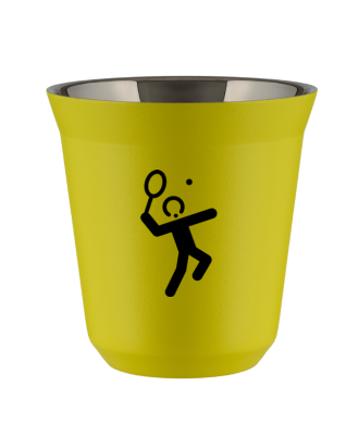 Tasse 80 ml JAUNE "Tennis 2 (noir)" Tasse 80 ml JAUNE "Tennis 2 (noir)"