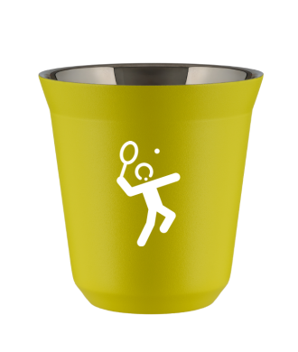 Tasse 80 ml JAUNE "Tennis 2 (blanc)" Tasse 80 ml JAUNE "Tennis 2 (blanc)"