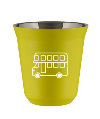 Tasse 80 ml JAUNE "Bus (blanc)" Tasse 80 ml JAUNE "Bus (blanc)"