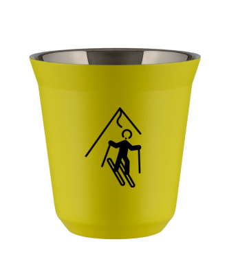 Tasse 80 ml JAUNE "Ski (noir)" Tasse 80 ml JAUNE "Ski (noir)"