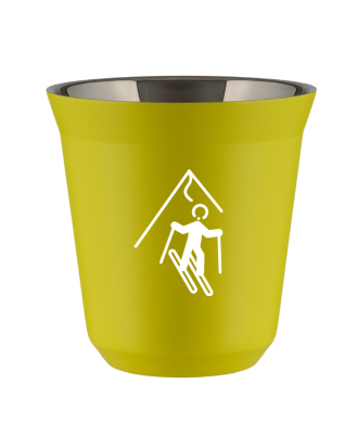 Tasse 80 ml JAUNE "Ski (blanc)" Tasse 80 ml JAUNE "Ski (blanc)"
