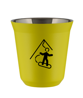Tasse 80 ml JAUNE "Snowboard" Tasse 80 ml JAUNE "Snowboard"