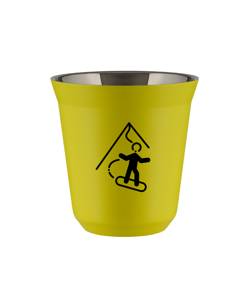 Tasse 80 ml JAUNE "Snowboard"