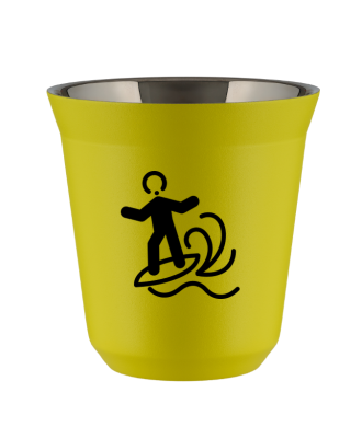 Tasse 80 ml JAUNE "Planche à voile" Tasse 80 ml JAUNE "Planche à voile"