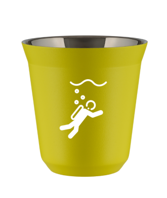 Tasse 80 ml JAUNE "Plongée (blanc)" Tasse 80 ml JAUNE "Plongée (blanc)"