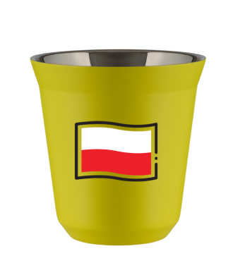 Tasse 80 ml JAUNE "Drapeau polonais (noir)" Tasse 80 ml JAUNE "Drapeau polonais (noir)"