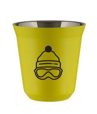 Tasse 80 ml JAUNE "Casquette (noir)" Tasse 80 ml JAUNE "Casquette (noir)"