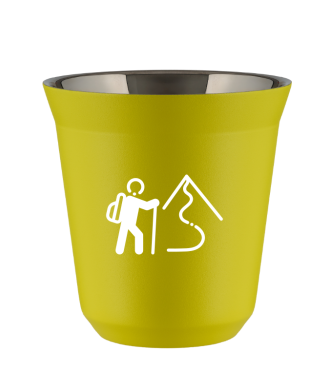 Tasse 80 ml JAUNE "Escalade 2 (blanc)" Tasse 80 ml JAUNE "Escalade 2 (blanc)"