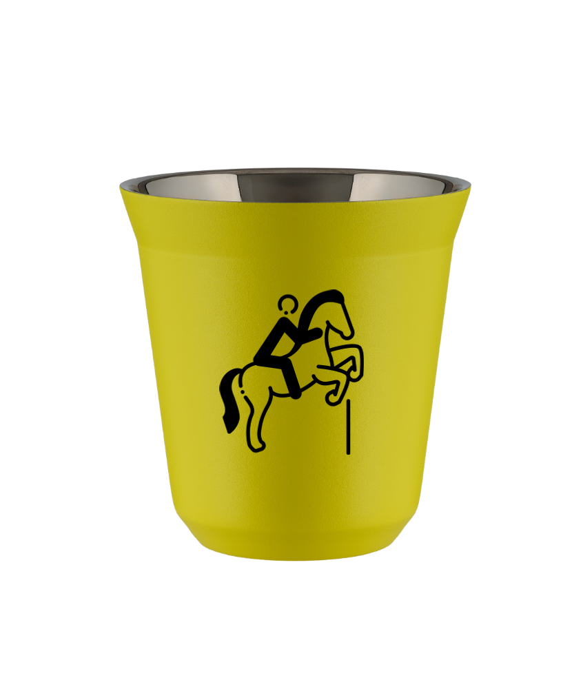 Tasse 80 ml JAUNE "Équitation 1"