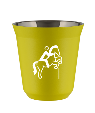 Tasse 80 ml JAUNE "Équitation 1 (blanc)" Tasse 80 ml JAUNE "Équitation 1 (blanc)"