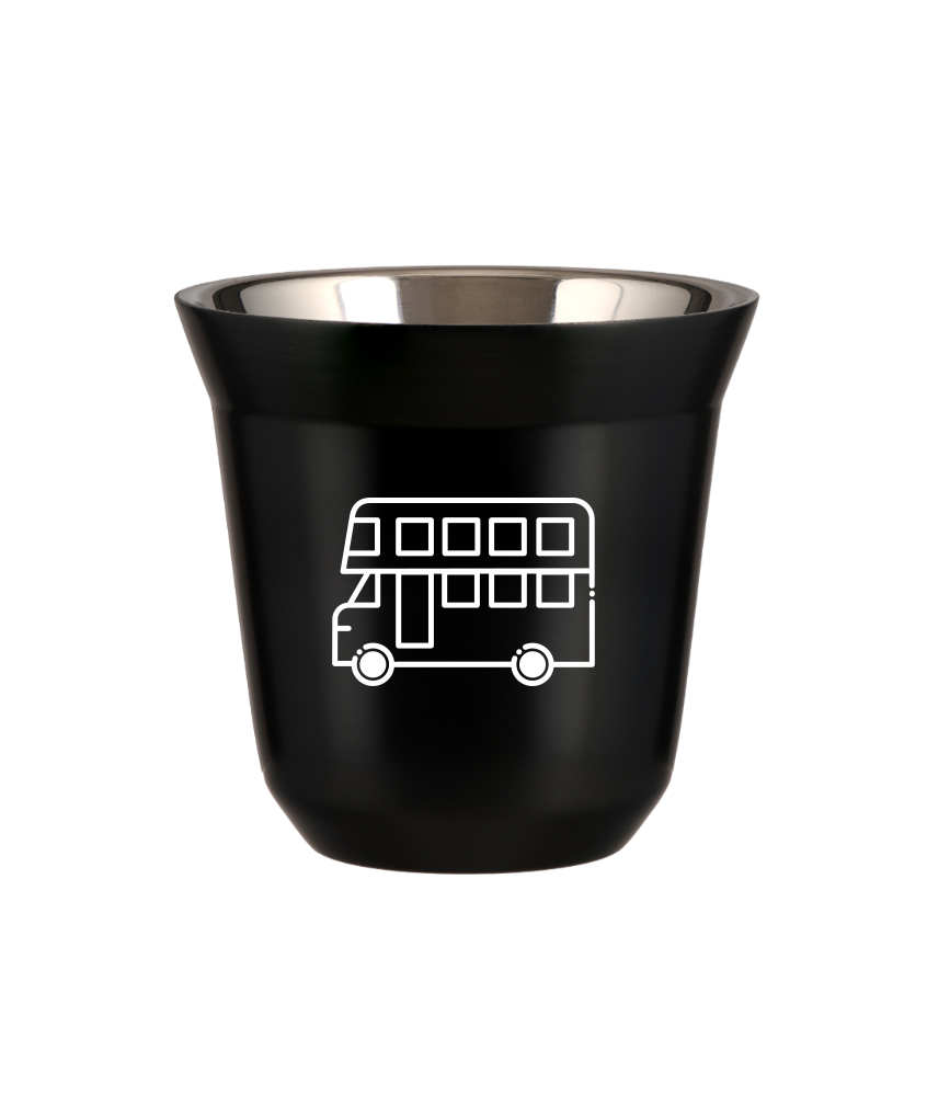 Tasse 80 ml NOIR "Bus (blanc)"