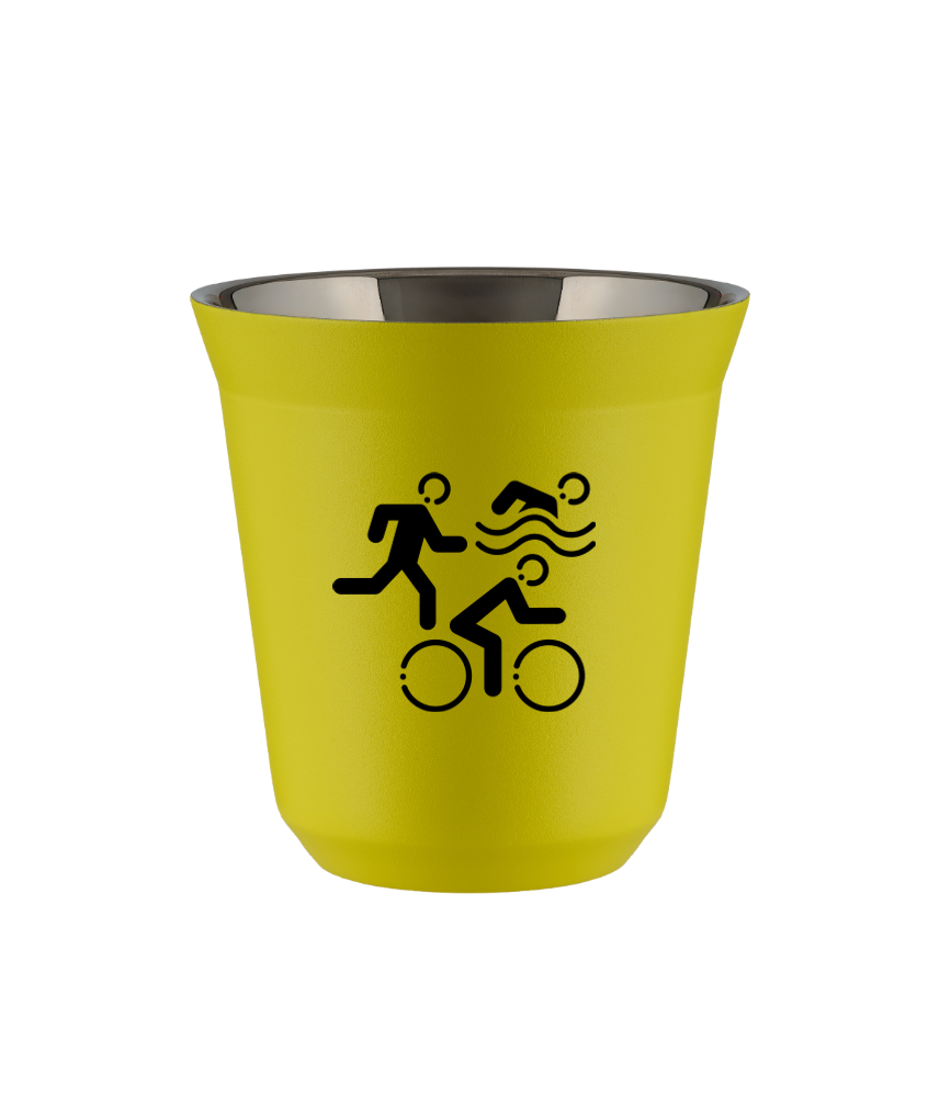 Tasse 80 ml JAUNE "Sports (noir)"