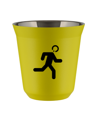 Tasse 80 ml JAUNE "Coureur" Tasse 80 ml JAUNE "Coureur"