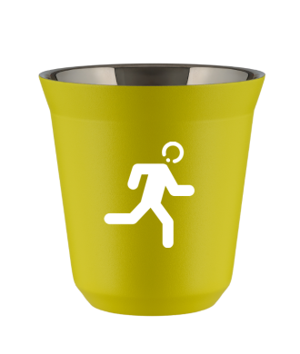 Tasse 80 ml JAUNE "Coureur (blanc)" Tasse 80 ml JAUNE "Coureur (blanc)"