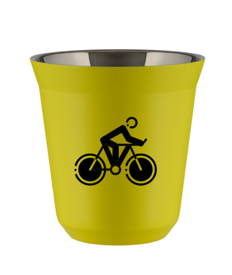 Tasse 80 ml JAUNE "Cyclisme 2 (noir)" Tasse 80 ml JAUNE "Cyclisme 2 (noir)"